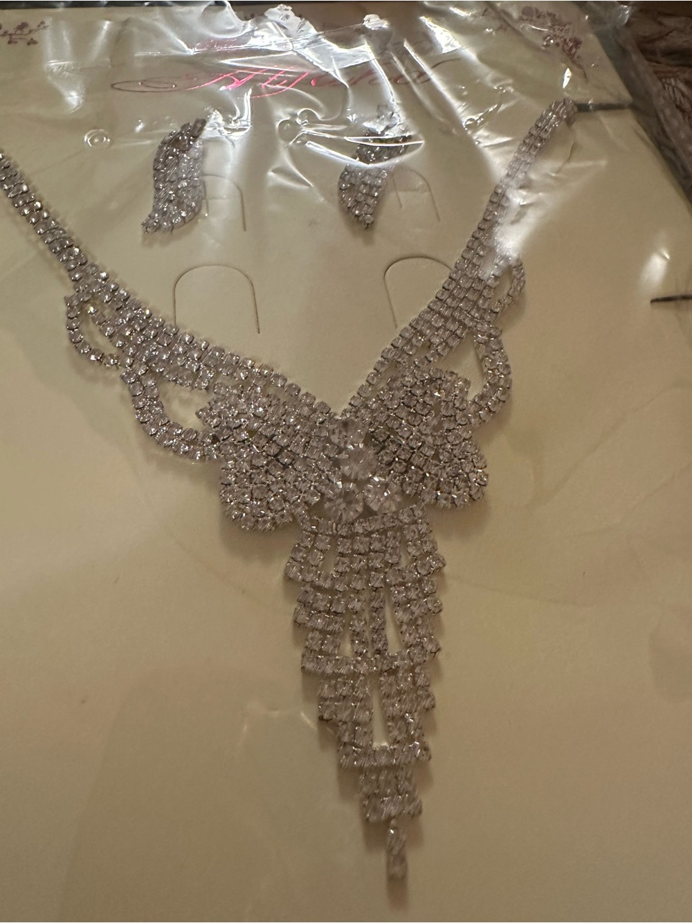 Rhinestone Bridal Jewelry Set - Silver Sparkle - Picture 6 of 10